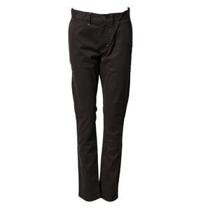Sun68 Dark Brown Cotton Stretch Straight Mid Waist Trouser Men's Pants